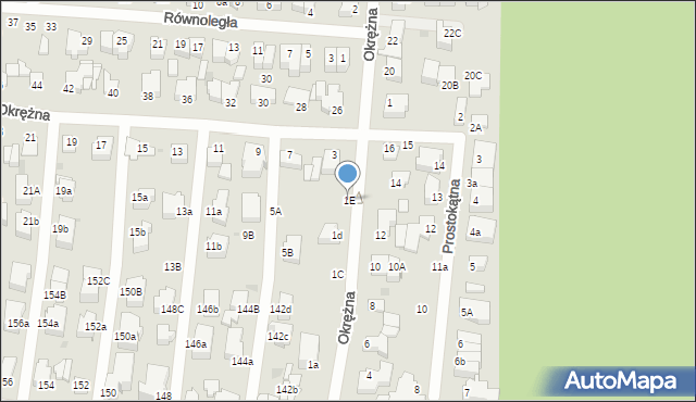 Gdynia, Okrężna, 1E, mapa Gdyni