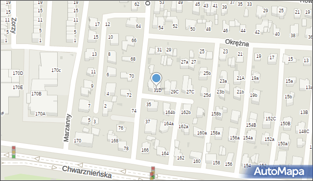 Gdynia, Okrężna, 31D, mapa Gdyni