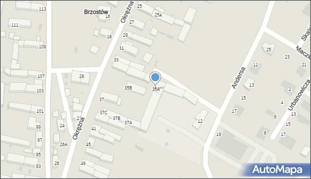 Głogów, Okrężna, 35A, mapa Głogów
