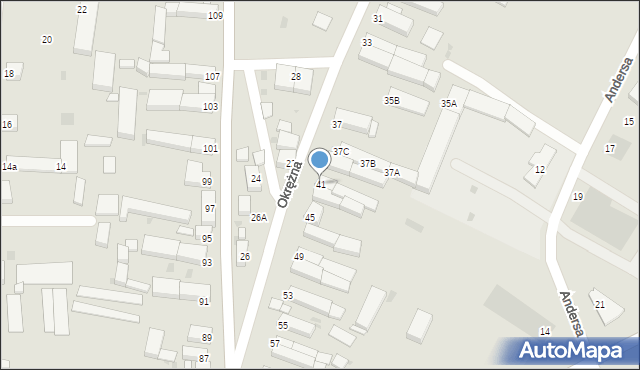Głogów, Okrężna, 41, mapa Głogów