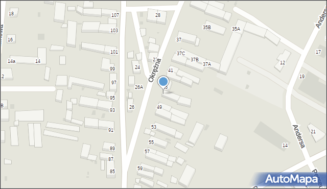 Głogów, Okrężna, 47, mapa Głogów