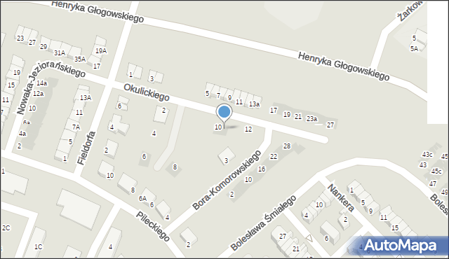 Głogów, Okulickiego Leopolda, gen., 10a, mapa Głogów