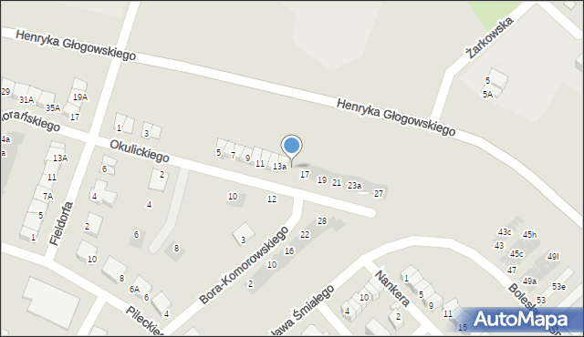 Głogów, Okulickiego Leopolda, gen., 15a, mapa Głogów