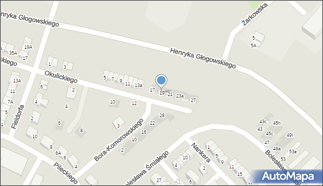 Głogów, Okulickiego Leopolda, gen., 19, mapa Głogów