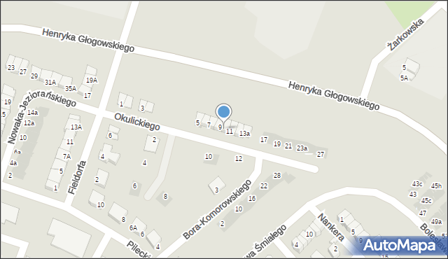 Głogów, Okulickiego Leopolda, gen., 9a, mapa Głogów