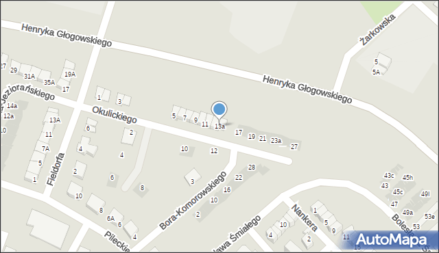 Głogów, Okulickiego-Niedźwiadka Leopolda, gen., 13a, mapa Głogów