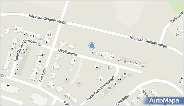 Głogów, Okulickiego-Niedźwiadka Leopolda, gen., 5, mapa Głogów