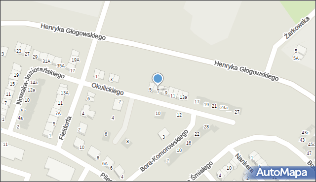 Głogów, Okulickiego-Niedźwiadka Leopolda, gen., 7, mapa Głogów