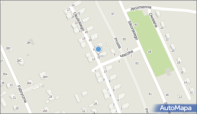 Głogów Małopolski, Okulickiego-Niedźwiadka Leopolda, gen., 12, mapa Głogów Małopolski