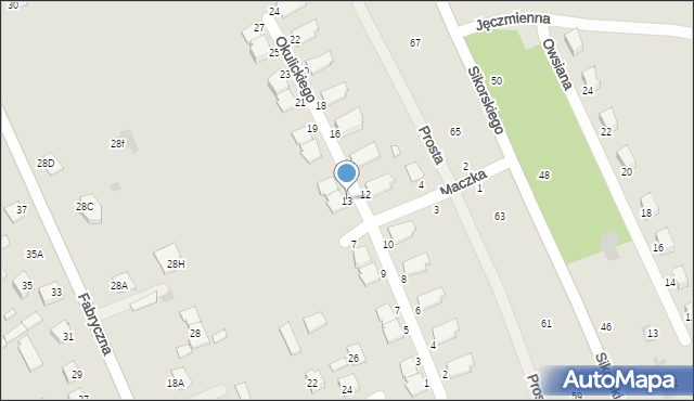 Głogów Małopolski, Okulickiego-Niedźwiadka Leopolda, gen., 13, mapa Głogów Małopolski