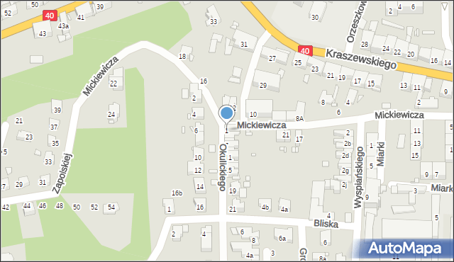 Głuchołazy, Okulickiego-Niedźwiadka Leopolda, gen., 1, mapa Głuchołazy