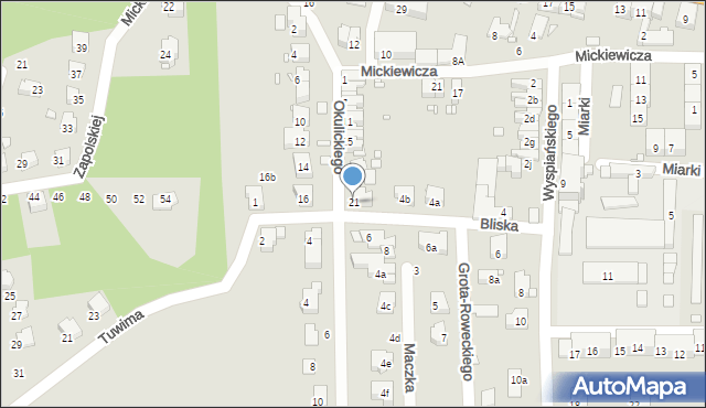 Głuchołazy, Okulickiego-Niedźwiadka Leopolda, gen., 21, mapa Głuchołazy