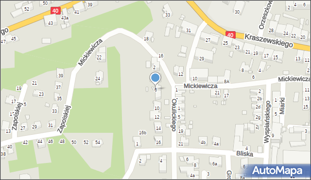 Głuchołazy, Okulickiego-Niedźwiadka Leopolda, gen., 6, mapa Głuchołazy