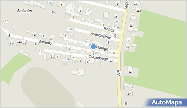 Góra Kalwaria, Okulickiego-Niedźwiadka Leopolda, gen., 2, mapa Góra Kalwaria