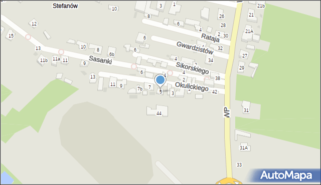 Góra Kalwaria, Okulickiego-Niedźwiadka Leopolda, gen., 5, mapa Góra Kalwaria