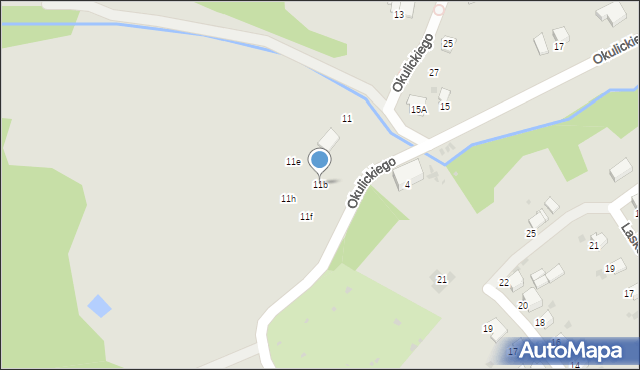Gorlice, Okulickiego-Niedźwiadka Leopolda, gen., 11b, mapa Gorlic