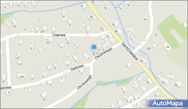 Gorlice, Okulickiego-Niedźwiadka Leopolda, gen., 21, mapa Gorlic
