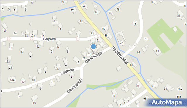 Gorlice, Okulickiego-Niedźwiadka Leopolda, gen., 25, mapa Gorlic