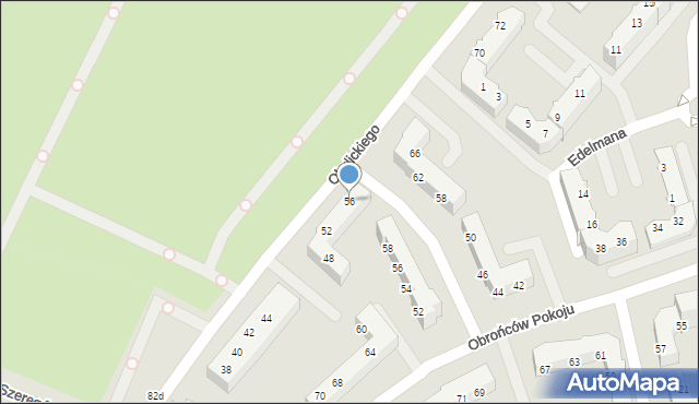 Gorzów Wielkopolski, Okulickiego-Niedźwiadka Leopolda, gen., 56, mapa Gorzów Wielkopolski