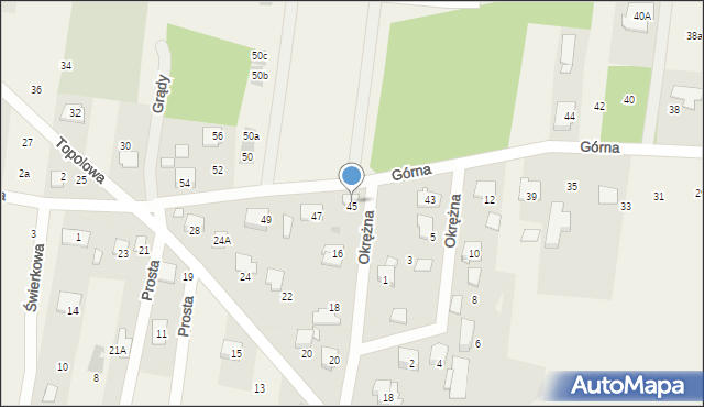 Grądy, Okrężna, 14, mapa Grądy