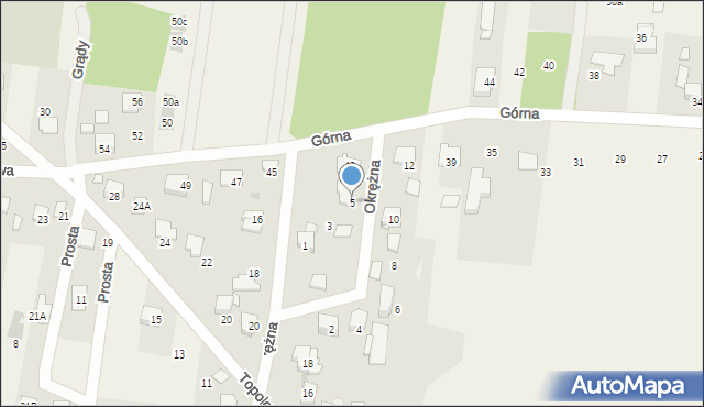 Grądy, Okrężna, 5, mapa Grądy