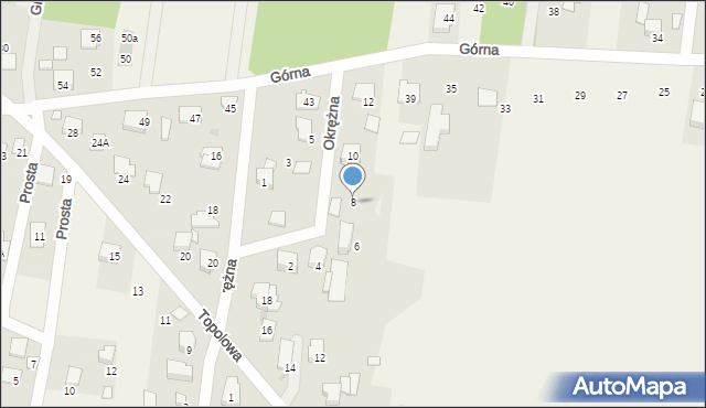 Grądy, Okrężna, 8, mapa Grądy