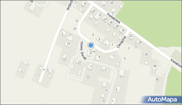 Gródek, Okrężna, 11, mapa Gródek