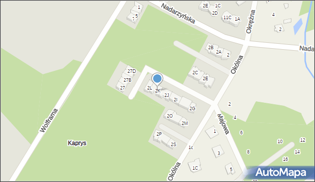 Grodzisk Mazowiecki, Okólna, 2K, mapa Grodzisk Mazowiecki