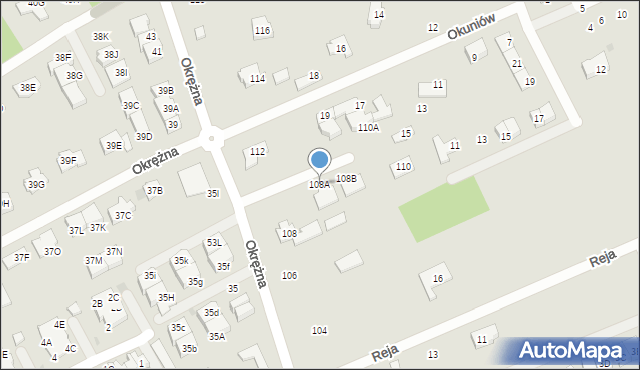 Grodzisk Mazowiecki, Okrężna, 108A, mapa Grodzisk Mazowiecki