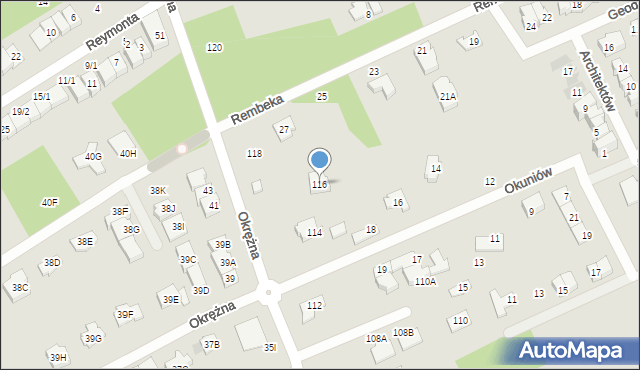 Grodzisk Mazowiecki, Okrężna, 116, mapa Grodzisk Mazowiecki