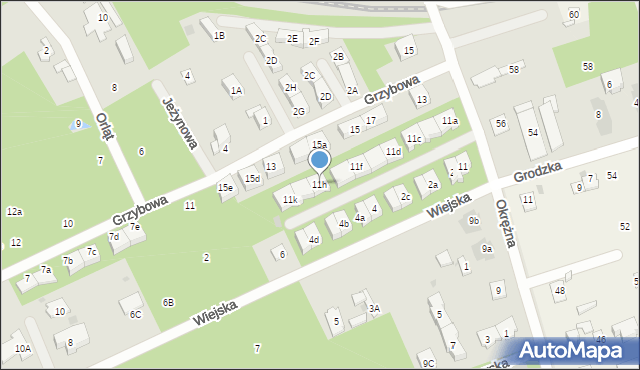 Grodzisk Mazowiecki, Okrężna, 11h, mapa Grodzisk Mazowiecki