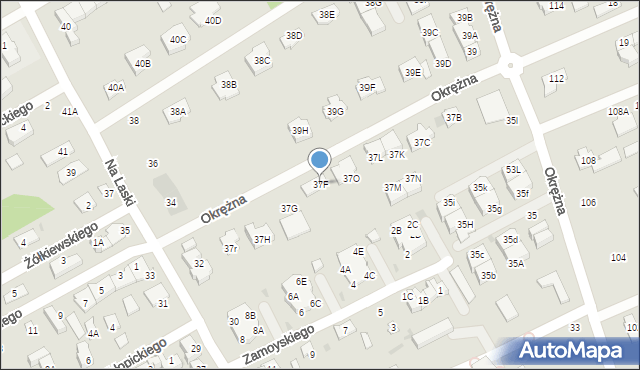 Grodzisk Mazowiecki, Okrężna, 37F, mapa Grodzisk Mazowiecki