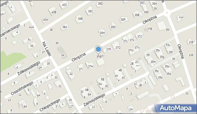 Grodzisk Mazowiecki, Okrężna, 37G, mapa Grodzisk Mazowiecki