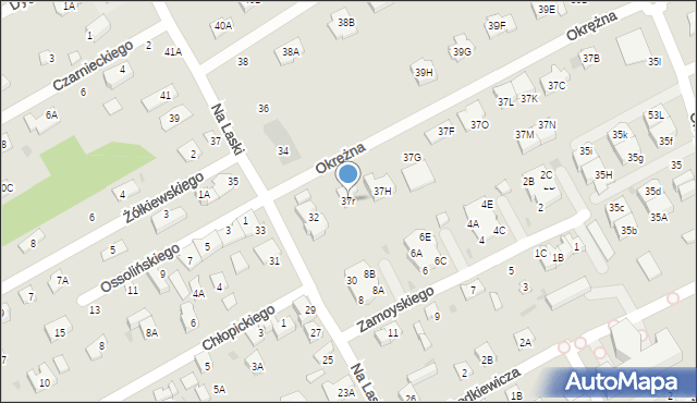 Grodzisk Mazowiecki, Okrężna, 37r, mapa Grodzisk Mazowiecki