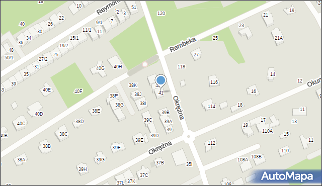 Grodzisk Mazowiecki, Okrężna, 41, mapa Grodzisk Mazowiecki