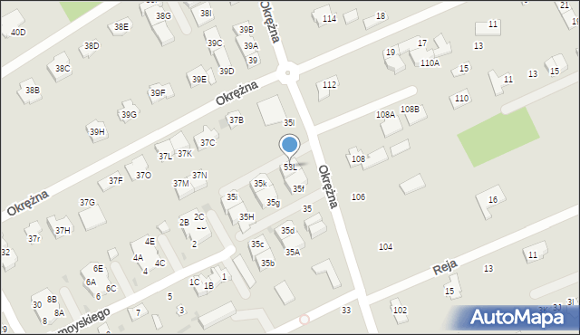 Grodzisk Mazowiecki, Okrężna, 53L, mapa Grodzisk Mazowiecki