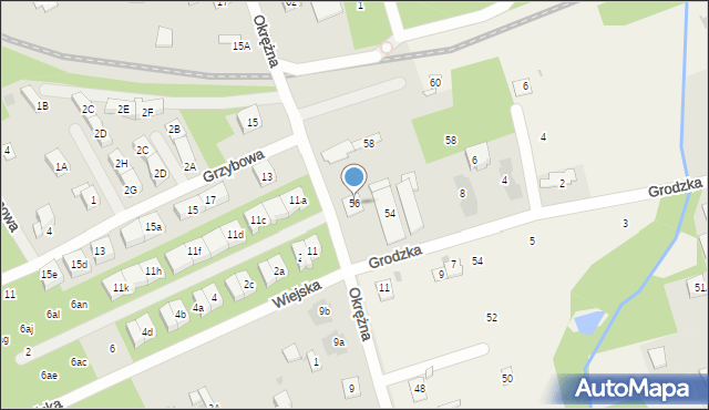Grodzisk Mazowiecki, Okrężna, 56, mapa Grodzisk Mazowiecki