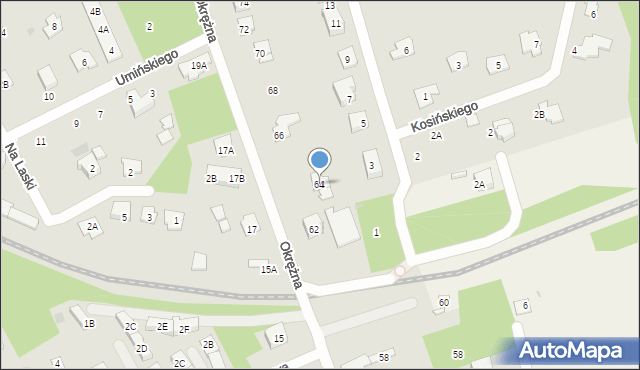 Grodzisk Mazowiecki, Okrężna, 64, mapa Grodzisk Mazowiecki