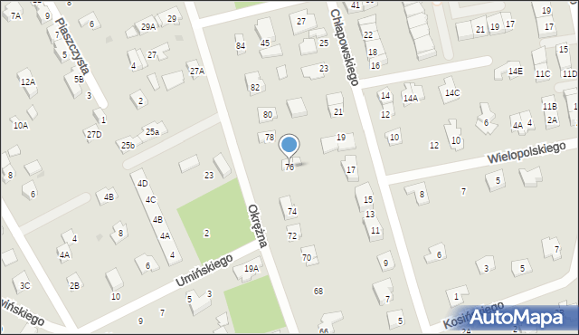Grodzisk Mazowiecki, Okrężna, 76, mapa Grodzisk Mazowiecki