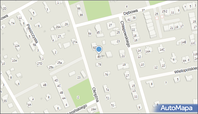 Grodzisk Mazowiecki, Okrężna, 80, mapa Grodzisk Mazowiecki