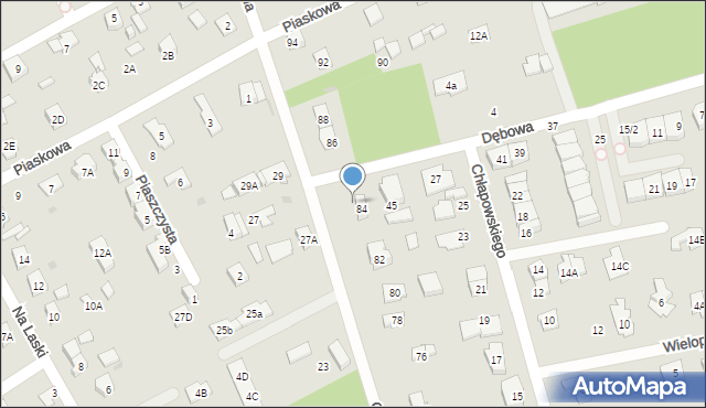 Grodzisk Mazowiecki, Okrężna, 84A, mapa Grodzisk Mazowiecki