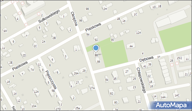 Grodzisk Mazowiecki, Okrężna, 88, mapa Grodzisk Mazowiecki