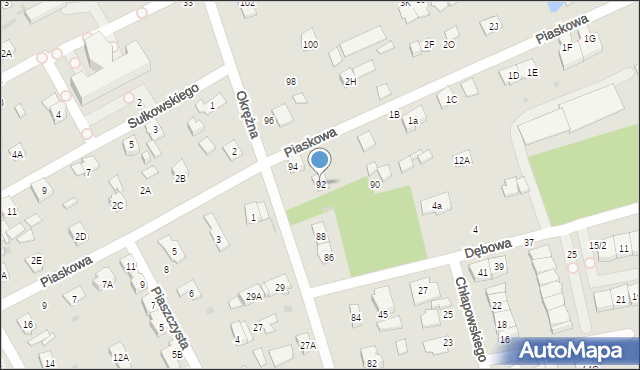 Grodzisk Mazowiecki, Okrężna, 92, mapa Grodzisk Mazowiecki