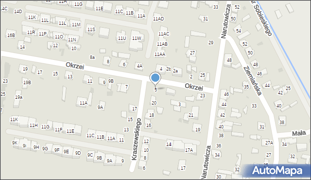 Grodzisk Mazowiecki, Okrzei Stefana, 5, mapa Grodzisk Mazowiecki