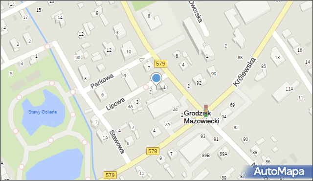Grodzisk Mazowiecki, Okulickiego-Niedźwiadka Leopolda, gen., 1A, mapa Grodzisk Mazowiecki