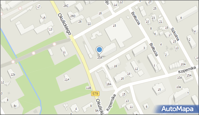 Grodzisk Mazowiecki, Okulickiego-Niedźwiadka Leopolda, gen., 20A, mapa Grodzisk Mazowiecki