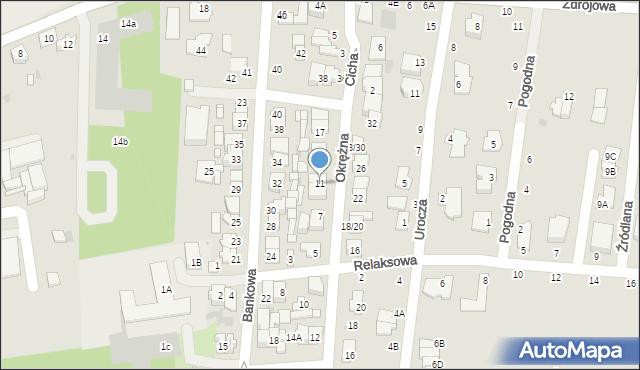 Grójec, Okrężna, 11, mapa Grójec