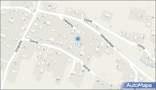 Grojec, Okrężna, 1, mapa Grojec