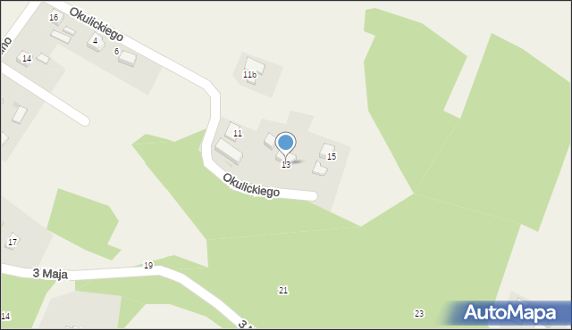 Gromnik, Okulickiego-Niedźwiadka Leopolda, gen., 13, mapa Gromnik