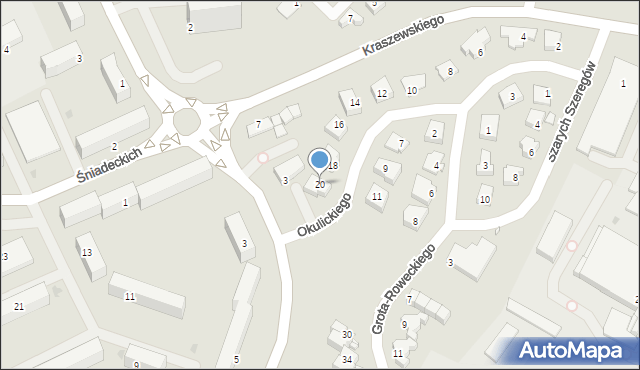 Grudziądz, Okulickiego Leopolda, gen., 20, mapa Grudziądza